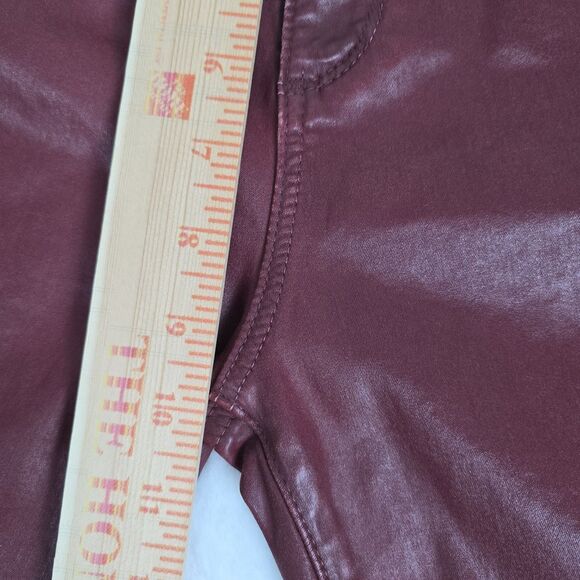 AG Adriano Goldschmied The Farrah Skinny Ankle Burgundy Coated Jeans Size 27R - Picture 10 of 11